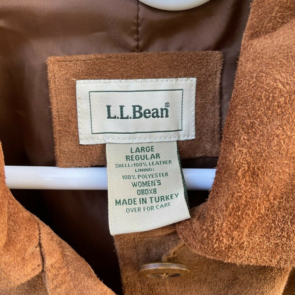 LL Bean Womens Leather Jacket Size Large Regular - Picture 4 of 4